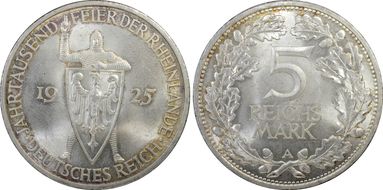 1925-A 5 Mk 1000 Years J-322 MS65