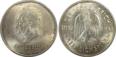 1932-D 3 Mk Goethe J-350 MS64+
