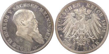 1901-D 2 Mk 75th Birthday J-149 MS64