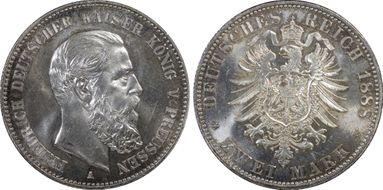 1888-A 2 Mk J-98 Friedrich MS64+