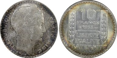 1933 10 Fr Gad-801 F-360 MS66
