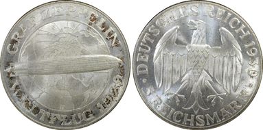 1930-D 5 Mk Zeppelin J-343 MS65