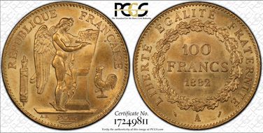 1882-A 100 Fr Gad-1137 F-552 MS65