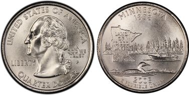 2005-P 25C Minnesota - Satin Finish DDR-054 SP69