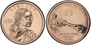 2011-D $1 Native American, Position A MS68