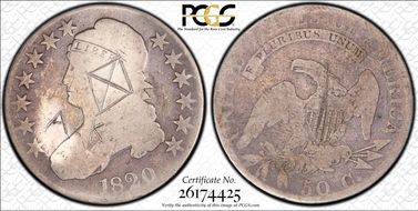 1820 50C O-107, No Serifs on Es N1