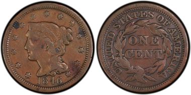 1846 1C N-13, Tall Date F12BN