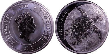 2011 $2 Hawksbill Turtle MS68