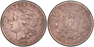 1878-CC $1 VAM 6, Doubled Leaves F15