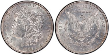 1882-O $1 VAM 5, O/S, EDS AU55