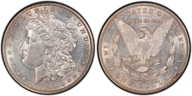 1899-S $1 VAM 7, Doubled Date AU55