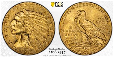 1913 $5 MS61