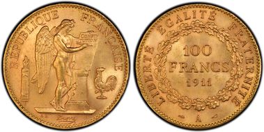 1911-A 100 Fr Gad-1137a F-553 MS63