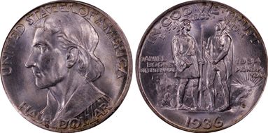 1936-D 50C Boone MS66