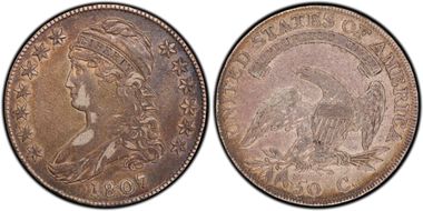 1807 50C Large Stars 50/20 XF40