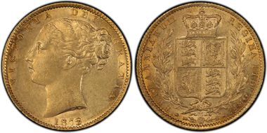 1872/1-M Sov S-3854 Shield AU55