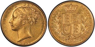 1881-M Sov Shield S-3854A AU58