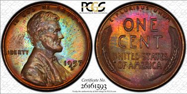 1957-D 1C MS65BN