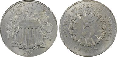 1866 5C Rays MS64