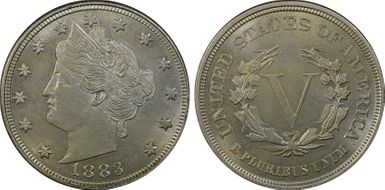 1883 5C No CENTS MS64