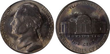 1939-S 5C Reverse of 1938 MS64FS