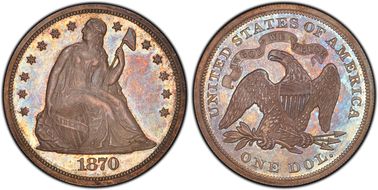 1870 $1 PR63