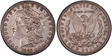 1883 $1 VAM 10, Sextupled Stars XF40