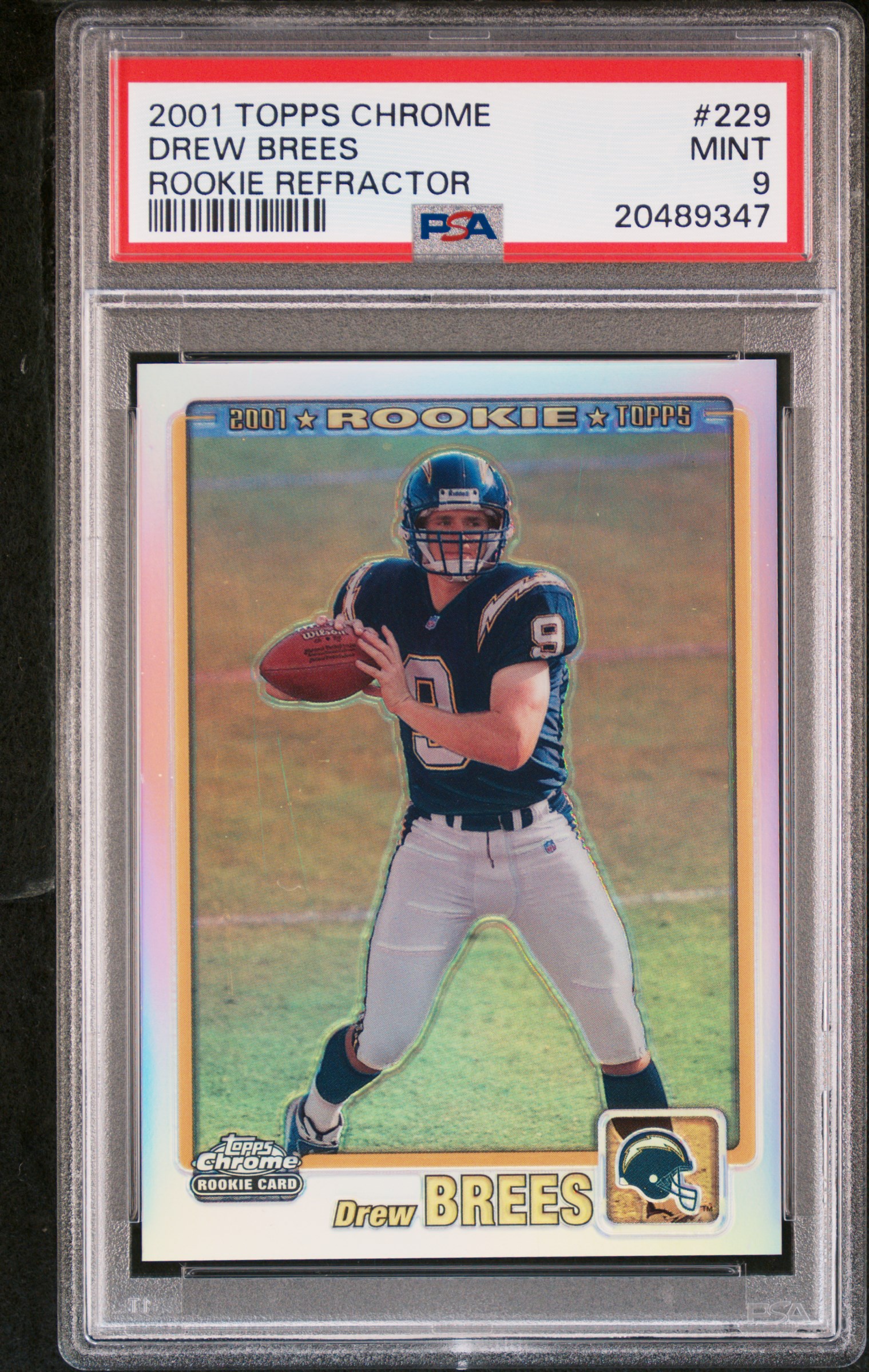 Drew Brees Autographed Signed 2001 Bowman Chrome Refractor Rookie