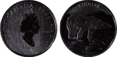 1999 $1 Polar Bear/Pt MS64