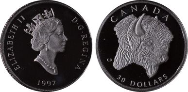 1997 $30 Wood Bison Pt PR69DCAM