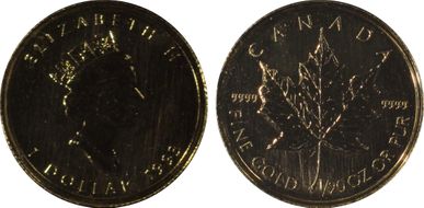 1993 $1 Maple Leaf/Au MS66
