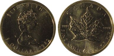 1982 $5 Maple Leaf Au MS64