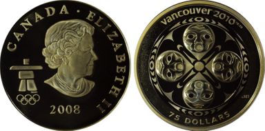 2008 $75 Olympics-Four Hosts PR69DCAM