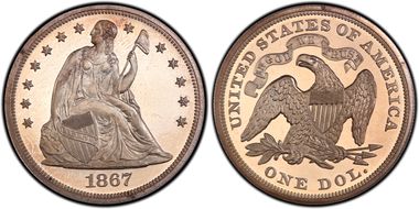 1867 $1 PR64+ DCAM