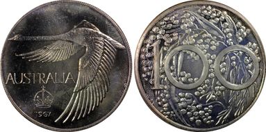 1967 $1 X-M2 Reeded Edge MS65