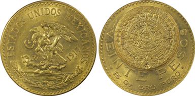 1917 20 Peso KM-478  Au MS62