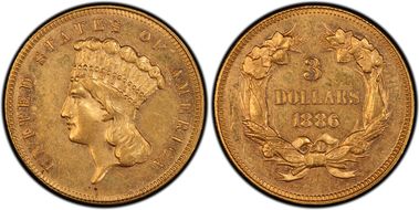 1886 $3 AU55