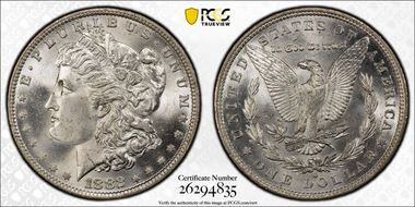 1882-O/S $1 VAM 4, O/S Recessed MS64+