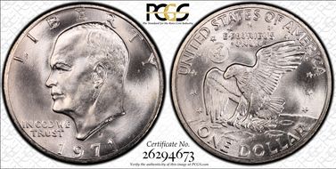 1971-S $1 Silver MS68