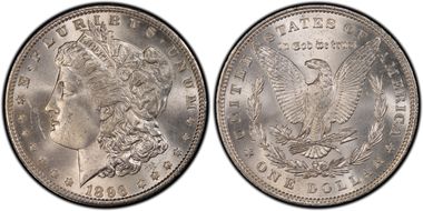 1896 $1 VAM 4, Doubled Stars MS63