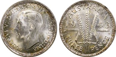 1943-D 3D KM-37  Ag MS65