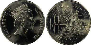 1988 50C Bicentennial MS67