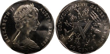 1982 50C Commonwealth Games MS67