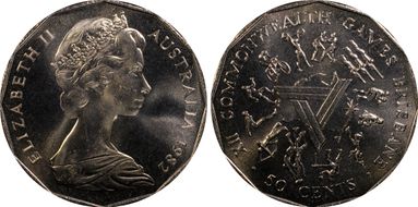 1982 50C Commonwealth Games MS67