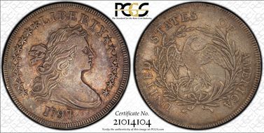 1797 $1 9x7 Stars, Small Letters XF40