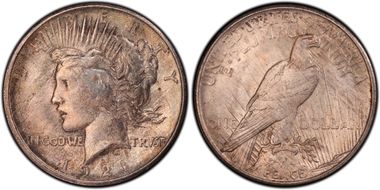 1921 $1 High Relief, Peace MS64