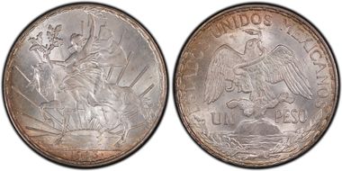 1913 Peso Caballito KM-453  Ag MS66
