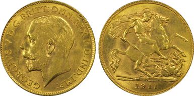 1911-P 1/2 Sov S-4008 MS63