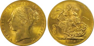 1874-S Sov S-3858A St. George MS63+