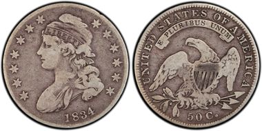 1834 50C O-119 Small Date, Small Letters F12